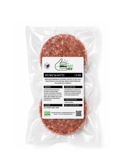 Kiff Bru Burgers – 100% Pea Protein Patties (Soy free & Gluten free)